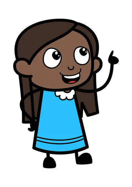 Dibujos Animados Negro Chica Hablando Feliz — Vector de stock
