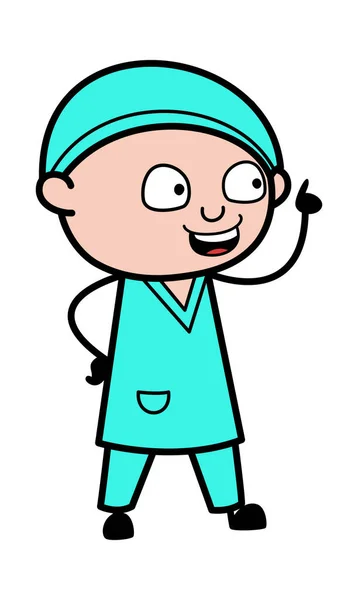 Cartoon Chirurg Spricht Glücklich — Stockvektor