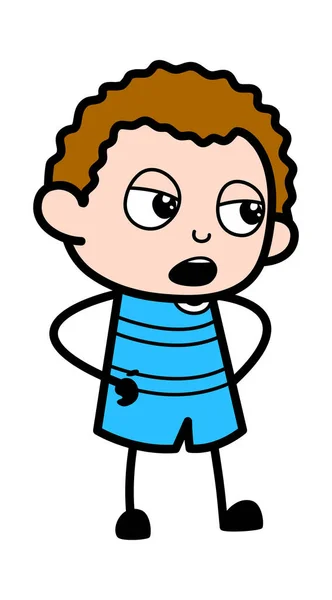 Cartoon Kid Discutiendo Ilustración — Vector de stock