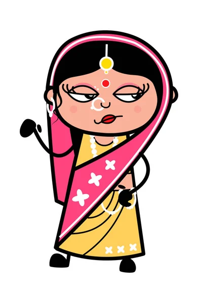 Unamused Mujer India Dibujos Animados — Archivo Imágenes Vectoriales