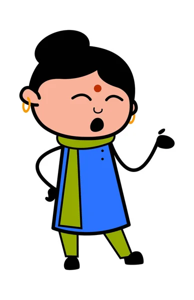 Мультфильм Говорящая Индийская Леди — стоковый вектор