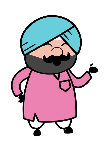 Cartoon Cute Sardar Speaking — Stockový vektor