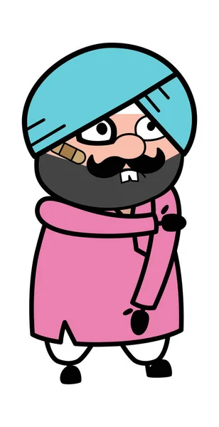 Dessin Animé Blessé Mignon Sardar — Image vectorielle