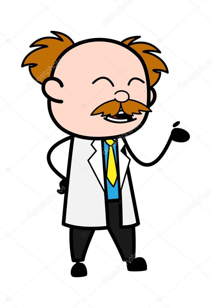 Scientist Cartoon Arguing Illustration