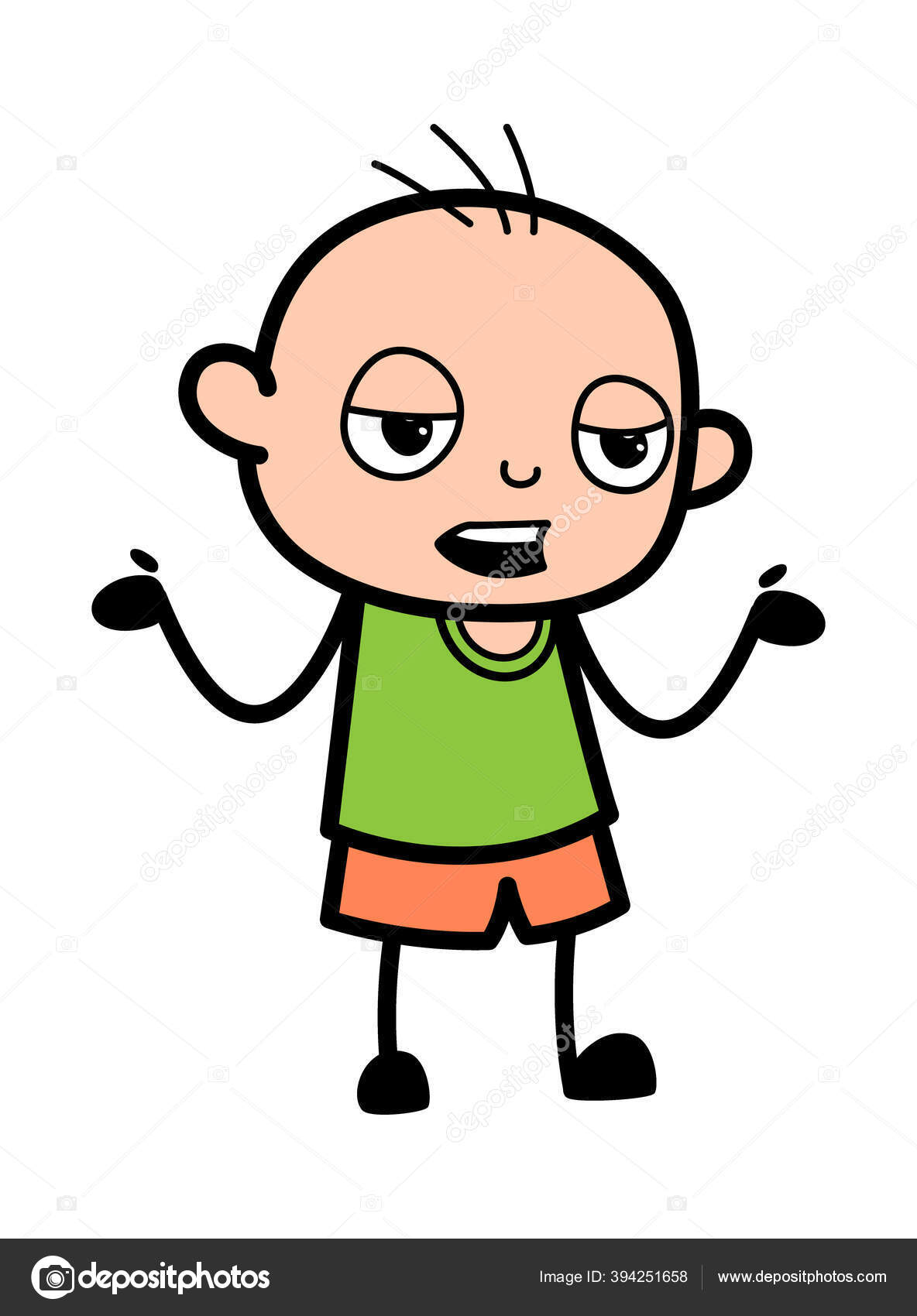 Rapaz Pequeno Colorido Da Cara Do Kawaii Da Caricatura Com