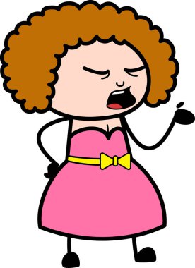 Konuşan Genç Bayan Gülünç Yüz Çizgi Filmi