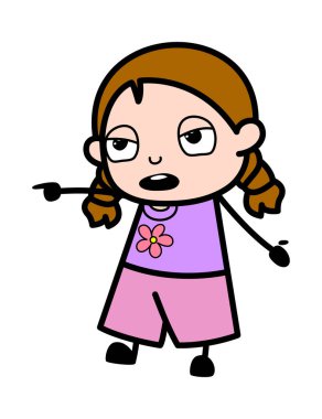 Kız Parmak Gösterme Çizgi Filmi