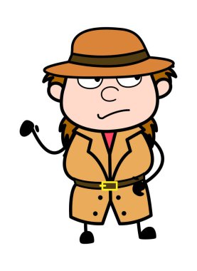 Eğlendirilmemiş Araştırmacı Çizgi Film İllüstrasyonu