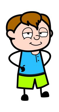 Eller belde Çizgi Genç Çocuk