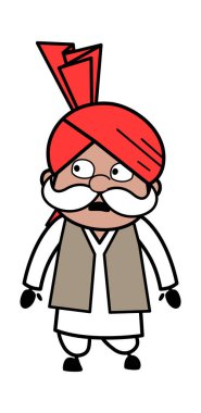 Şok olmuş Haryanvi Yaşlı Adam çizgi filmi