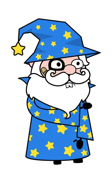 Injured Cartoon Wizard Illustration — Stock Vector
