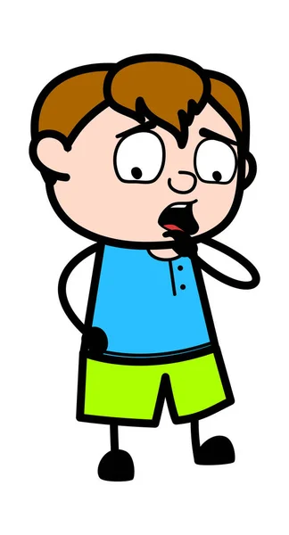 Bezorgd Cartoon Tiener Jongen Denken — Stockvector