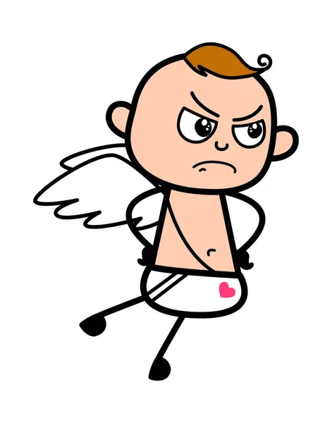 Agressieve Angel Cartoon Illustratie — Stockvector