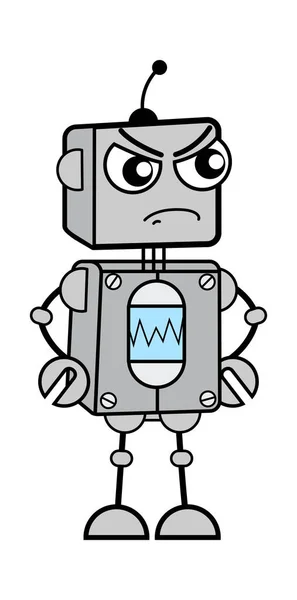 Aggressive Robot Cartoon Illustration — Stock Vector