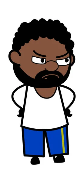 積極的なアフリカ系アメリカ人男性漫画 — ストックベクタ
