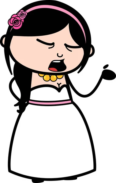 Sposa Talking Unamused Face Cartoon — Vettoriale Stock