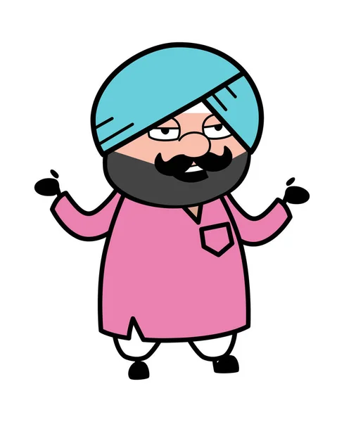 Cute Sardar Talking Cartoon — 스톡 벡터