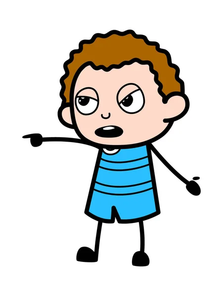 Kid Pointing Finger Cartoon — Image vectorielle