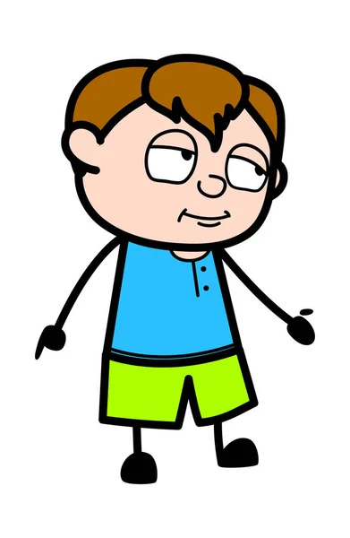 Teen Boy Senza Pressione Viso Cartone Animato — Vettoriale Stock