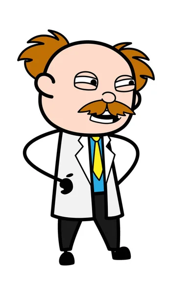 Angry Scientist Talking Cartoon — Stock Vector