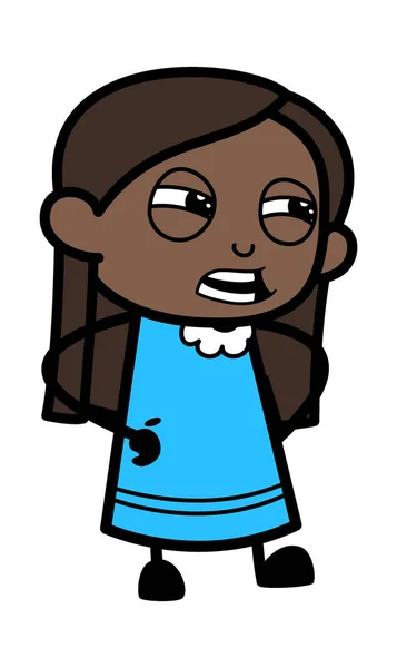 Angry Black Girl Talking Cartoon — Stock Vector