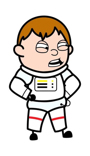 Astronauta Irritado Falando Desenhos Animados — Vetor de Stock