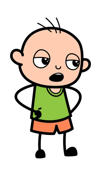Desenhos Animados Bald Boy Discussão — Vetor de Stock