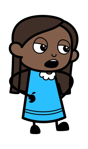 Cartoon Black Girl Συζητώντας — Διανυσματικό Αρχείο