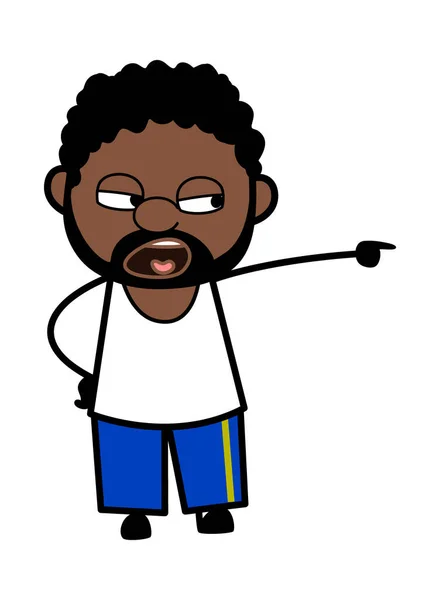 Angry Cartoon Афроамериканський Чоловік Sughing — стоковий вектор