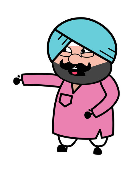 Frustrated Cartoon Cute Sardar yelling