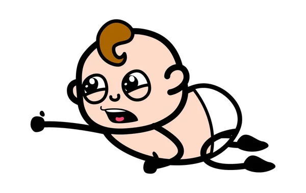 Gefrustreerde Cartoon Baby Schreeuwen — Stockvector