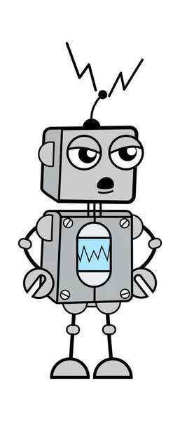 Cartoon Robot Listening Illustration — Stock Vector