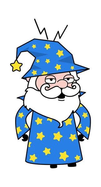 Cartoon Wizard Listening Illustration — Stock Vector