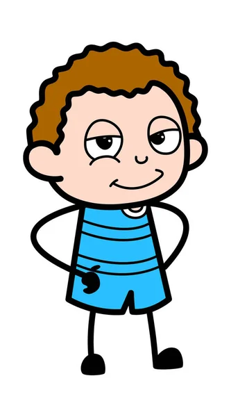 Handen Taille Cartoon Kid — Stockvector