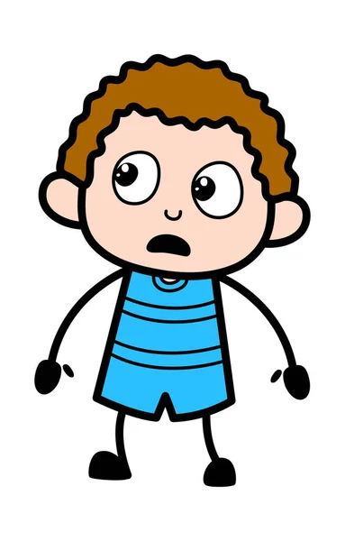 Criança Chocada Ilustração Dos Desenhos Animados — Vetor de Stock