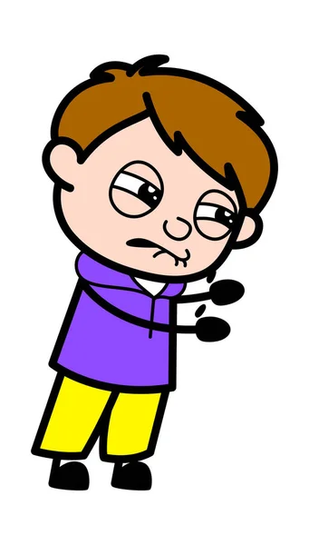 Ilustración Dibujos Animados Irritated Boy — Archivo Imágenes Vectoriales