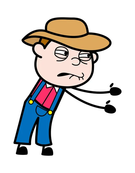Irritado Farmer Desenho Animado Ilustração —  Vetores de Stock