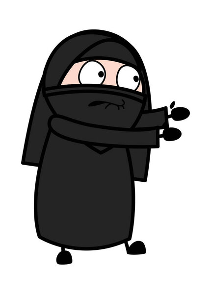 Раздражённая карикатура на мусульманку