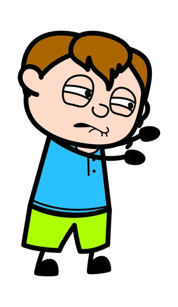 Irritado Teen Boy Desenho Animado Ilustração — Vetor de Stock