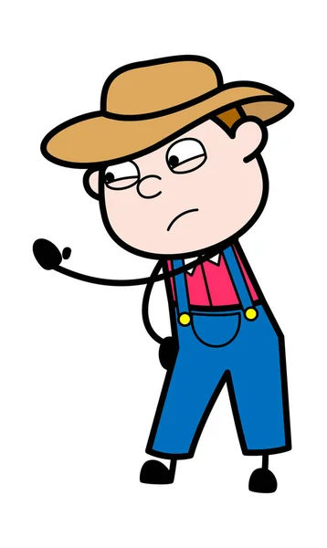 Cartoon Farmer Dreigen Illustratie — Stockvector