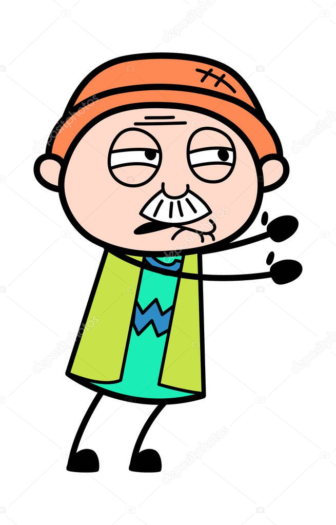 Irritated Grandpa cartoon illustration