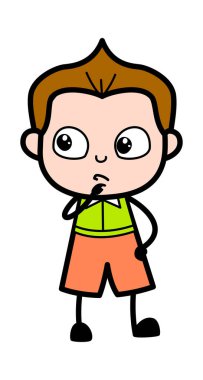 Çizgi roman öğrencisi ciddi düşünüyor.