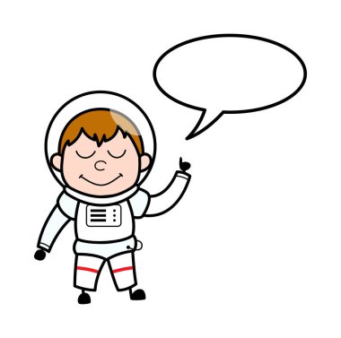 Konuşma baloncuklu Çizgi Film Astronotu