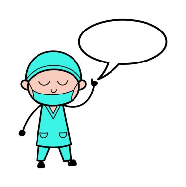 Konuşma köpüklü çizgi film cerrahı