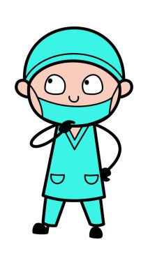 Karikatür cerrahı ciddi düşünüyor.