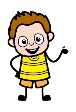 Mutlu Genç Çocuk Çizgi Film Çizimi