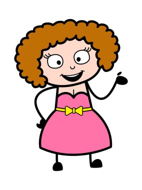 Mutlu Genç Bayan Çizgi Film Çizimi