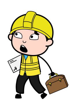 Çizgi film mühendisi ofise gidiyor.