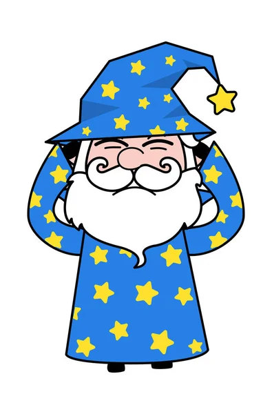 Covering Oars Wizard Cartoon — Stockvektor