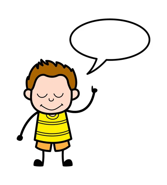 Kartun Young Boy Speech Bubbble - Stok Vektor